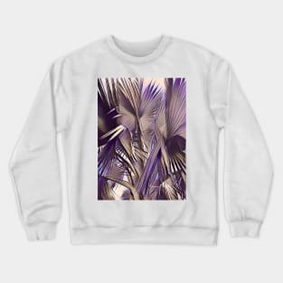 Disco Palm Pattern, Nature Pattern, Lavender and Green Palm Design, Nature design, tote bag, duvet cover, pillows, bags, apparel Crewneck Sweatshirt